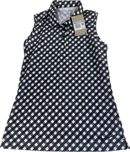 Nike Dri-fit Victory Golf Polo Tank Top Black White Womens Size XS DX1505-010 - Picture 1 of 5