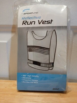 SPORTLINE Reflective Run Vest 360° Visibility One Size Fits Most 802 Mesh New  - Image 1 of 3
