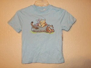 Disney Parks Winnie the Pooh Tigger Piglet Blue T-Shirt Size 5/6 YOUTH - Picture 1 of 6