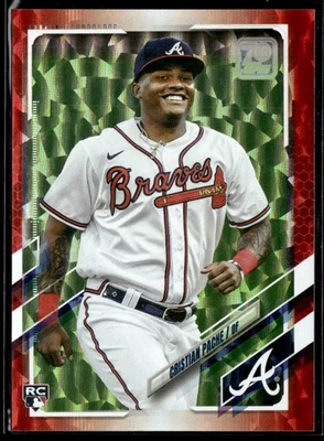 Cristian Pache 2021 Topps Red Foil RC /199 #187 Atlanta Braves - Image 1 of 3