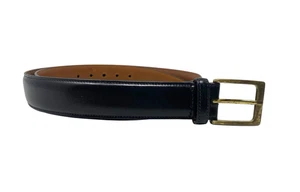 Trafalgar Men's Black Genuine Cortina Leather Dress Belt Size 34 Business Career - Picture 1 of 8