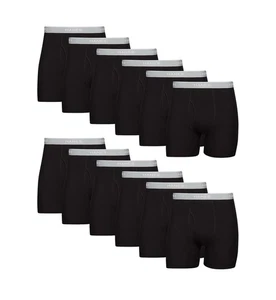Hanes Men's Boxer Brief 12 Pack Cool Dri Moisture-Wicking Black M No Box - Picture 1 of 4