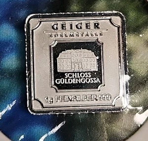 1 GRAMM FEINSILBER .999 GEIGER - Bild 1 von 2