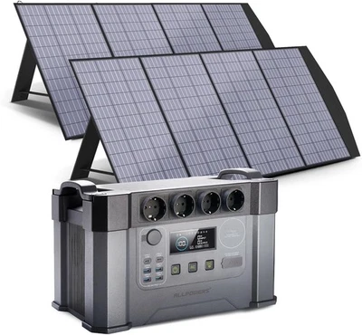 ALLPOWERS Tragbares Powerstation 2400W AKKU mit 2x 200W Faltbares Solarpanel - Bild 1 von 4