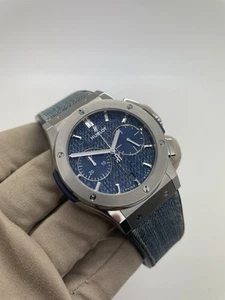 2019 Hublot Classic Fusion Chronograph Jeans Dial Auto 521.NX.2770.NR.JPN18 B+P - Picture 1 of 12