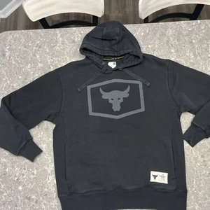 Project Rock Sweatshirt Adult Large Black Hoodie Under Armour Logo Mens - Picture 1 of 7