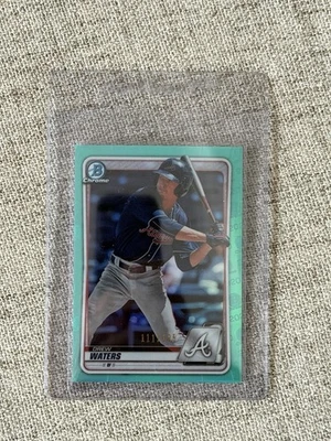 2020 Bowman Chrome Prospects Aqua Refractor /125 Drew Waters #BCP-2 - Image 1 of 2