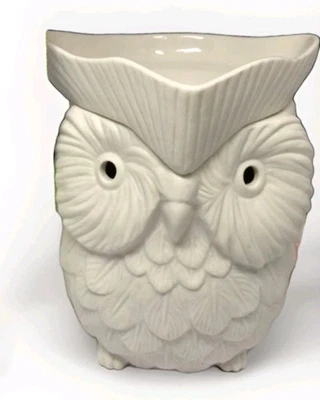Calentador de cera para velas Scentsy Whoot Owl pájaro blanco tamaño completo 6" nuevo en caja abierta. BONITO Foto 1 de 4