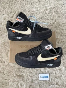 Nike x BLANCO ROTO Air Force 1 Bajo Negro Reino Unido 8.5 | EE. UU. 9.5 | UE 43 | AO4606-001 🖤 - Imagen 1 de 7