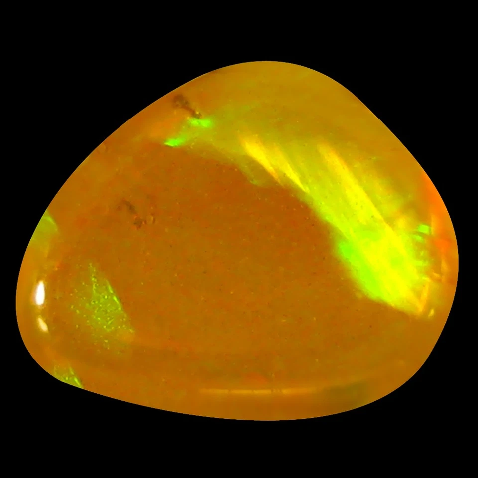 0.61 克拉无与伦比的花式凸圆形(8 x 7 毫米)闪烁多橙色火蛋白石 — 第 1/1 张图片