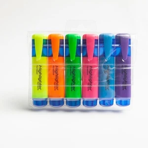 6pcs Highlighter Pen Assorted Colors Water Based Broad Tip Writing Marker Pens - Picture 1 of 9