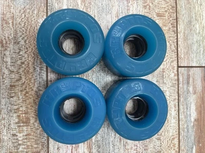 Винтажный 1980-х Kryptos скейтборд колеса набор из 4 синий черный Kryptonics новый из старых запасов! - Изображение 1 из 4