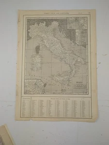 Vintage 1917 ITALY Map Wall Decor Authentic 15"x10-3/4" - Picture 1 of 2