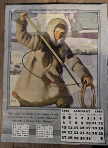 VINTAGE KALENDER Werbung 1935 Unfallversicherung Kansas City - Bild 1 von 6