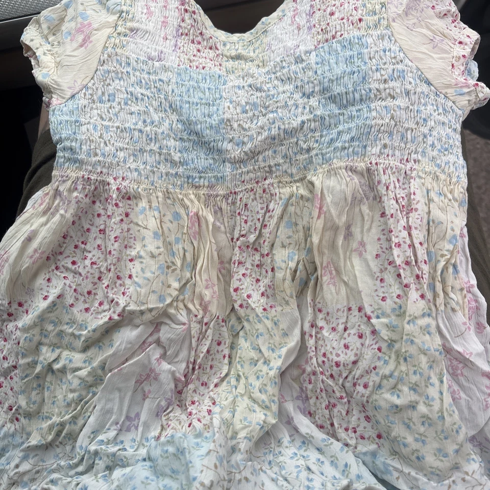 Vestido clásico vintage Gap Baby 1999 para niñas multi (rosa/blanco/azul estampado floral  Foto 1 de 4