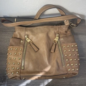 B Makowsky Nieten braun Leder Hobo Schultertasche Handtasche *Beschreibung lesen* - Bild 1 von 17