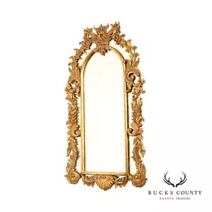 French Rococo Style Carved Giltwood Wall Mirror - Picture 1 of 12