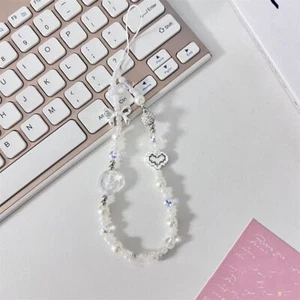 Beaded Heart Mobile Phone Chain Y2K Mobile Phone Charms Phone Accessories - Zdjęcie 1 z 15