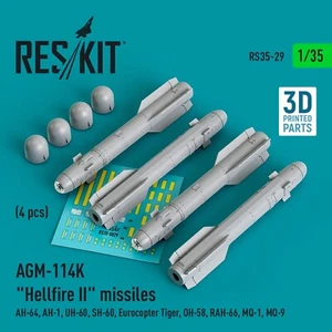 AGM-114K "Hellfire II" missiles 4pcs 1:35 ResKit RS35-0029 for Plastic Model Kit - Picture 1 of 3