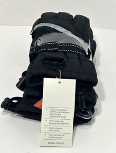 2 Pairs All In Motion Kids Snow Gloves Waterproof Black Winter Accessories 4-7 - Picture 1 of 8