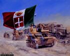  military art  post card Tanks 3rd Hussars 7th Armoured Div north Africa damaged
