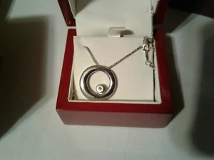 DARING DIAMONDS 925 STERLING SILVER DIAMOND NECKLACE AND CHARM MOM $85 GIFT - Picture 1 of 5