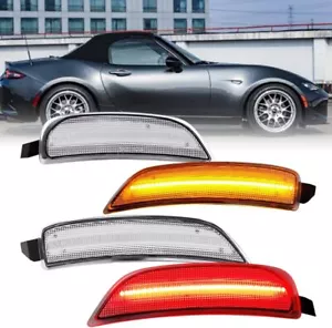 Front Amber Rear Red Clear Lens Side Marker Lamp For 2016-2022 Mazda Miata MX-5 - Picture 1 of 8