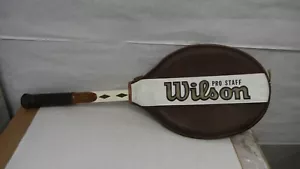 Wilson Jack Kramer Pro Staff Tennis Racquet 4 5/8 Grip Gut & Head Cover Exc Cond - Picture 1 of 15