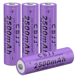 14500 Battery 3.7V Li-ion Rechargeable Battery 2500mAh 14500 Rechargeable Bat... - Picture 1 of 6