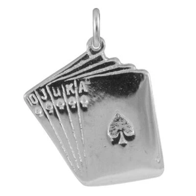 TheCharmWorks 925 Sterling Silver Playing Cards Charm Foto 1 de 2
