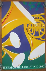 Herman Miller Poster Brass Band Summer Picnic 1996 Kathy Stanton TUBEBSMT - Picture 1 of 4
