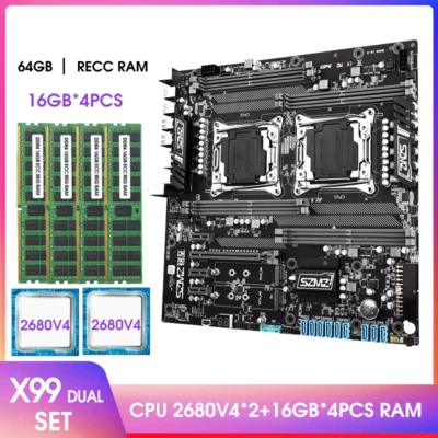 SZMZ X99 DUAL Z8 Kit | 2× E5-2680 V4 28C/56T | 64GB DDR4 ECC 2133 | M.2 | USB3.0 - Bild 1 von 4