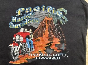 1991 Pacific Harley Davidson Damen Button Tank Top 24K Gold Hawaii Volcano Vintage - Bild 1 von 20