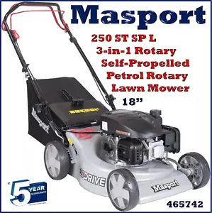 Masport 250ST SP L 18" Self Propelled Collecting Mulching Lawnmower Lawn Mower - Picture 1 of 15