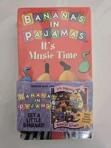 Bananas In Pajamas It’s Music Time VHS Tape 1997 + Bonus Audio Cassette Sampler - Picture 1 of 4