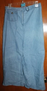 WHITE STAG Ladies' Sz 10 MAXI SKIRT (blue denim; lightweight) EUC - Picture 1 of 2