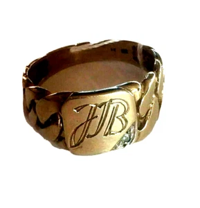 Ring Siegelring m. Initialen JIB + Diamant Gold 333 8K Gr. 65 - 20,5 mm (1099) - Bild 1 von 7