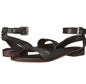 Sandali Frye in pelle con cinturino fibbia gladiatore neri punta aperta taglia 8 - Foto 1 di 22