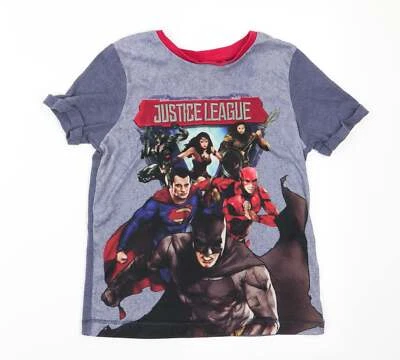 Justice League Boys Blue Cotton Blend Pyjama Top Size 8-9 Years Super Heroes - Изображение 1 из 4