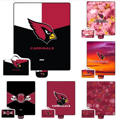 Arizona Cardinals Waterproof Picnic Blanket Foldable Oxford Family Camping Mat Cover