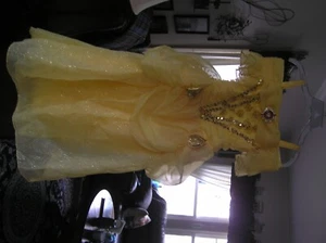Girls Disney BELLE Beauty & Beast Layered YELLOW w/ Gold Dress/Costume Sz 7~8 - Picture 1 of 4
