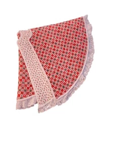 "Falda vintage hecha a mano acolchada retazos árbol de Navidad 40"" vacaciones retro" - Imagen 1 de 15