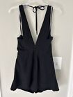 Free People Womens Black Sleeveles Back Zip Casual One Piece Romper Size 2