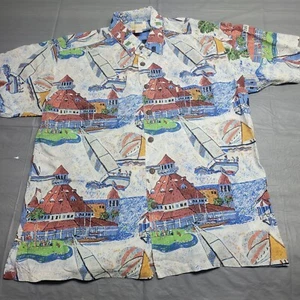 Rare Avi Collection by Kahala Golf Club Sailboats Men's Medium Hawaiian Shirt!. - Picture 1 of 11