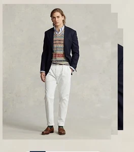 Blazer Ralph Lauren Doeskin Lana Azul Marino Hecho en Italia Nuevo con Etiquetas $1198 Estilo Etiqueta Púrpura - Imagen 1 de 12