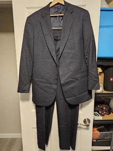 BROOKS BROTHERS 346 Suit Men's 38R Wool (97%) Stretch Black 2 PIece 32x31 Pants - Picture 1 of 15
