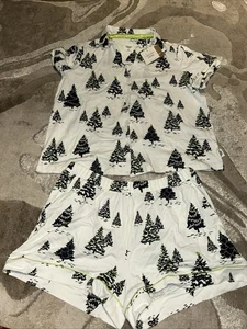 NEW ex Chelsea Peers Christmas Tree Pyjama Top Short Sleeve & Shorts Size 12 - Picture 1 of 8