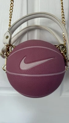 Nike Basketball Bag Handbag Purse Light Pink Round Long Strap CUTE - Image 1 of 4