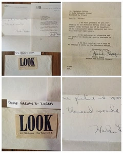 Look Magazin Redakteur US Repräsentantenhaus Harlan D Logan Ink signierter Brief - Bild 1 von 5