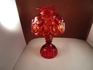 Vintage LE Smith Klasse Mond & Sterne rot Amberina Kerzenlampenhalter Konserve B - Bild 1 von 24